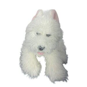Build A Bear Dog Scottish Terrier White Shaggy BABW Puppy Stuffed‎ Plush 15